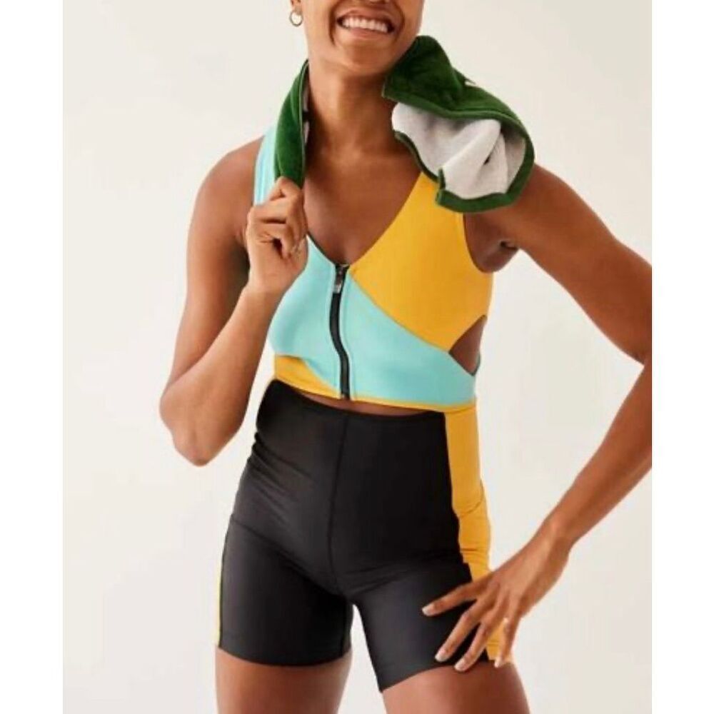 NWT Outdoor Voices Cutout SplashKnit 6" Workout Gym Bodysuit One Piece Romper S